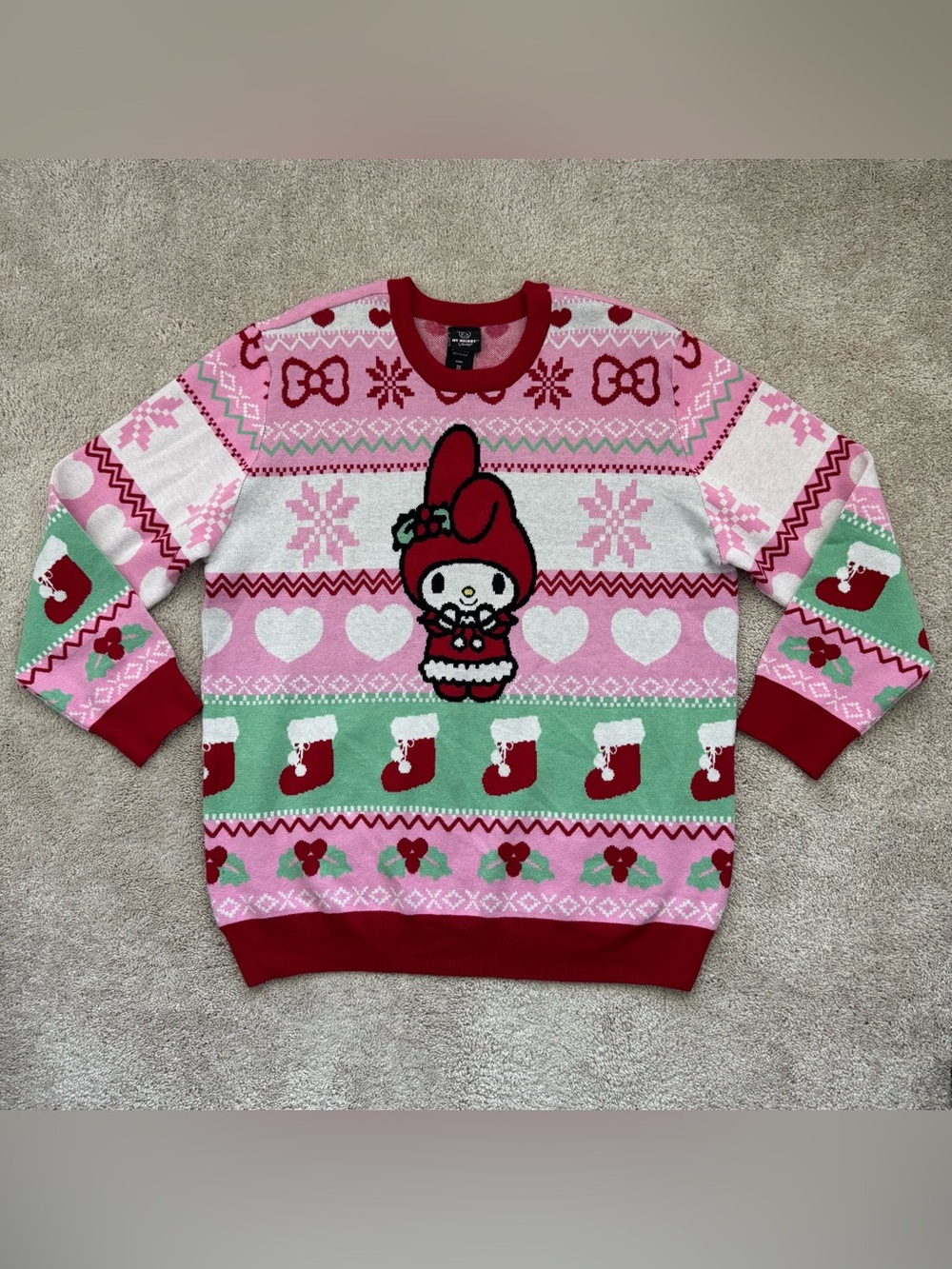 Hello Kitty Sanrio My Melody Winter Icons Holiday Sweater Women Sz 2x NEW